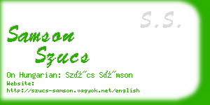 samson szucs business card